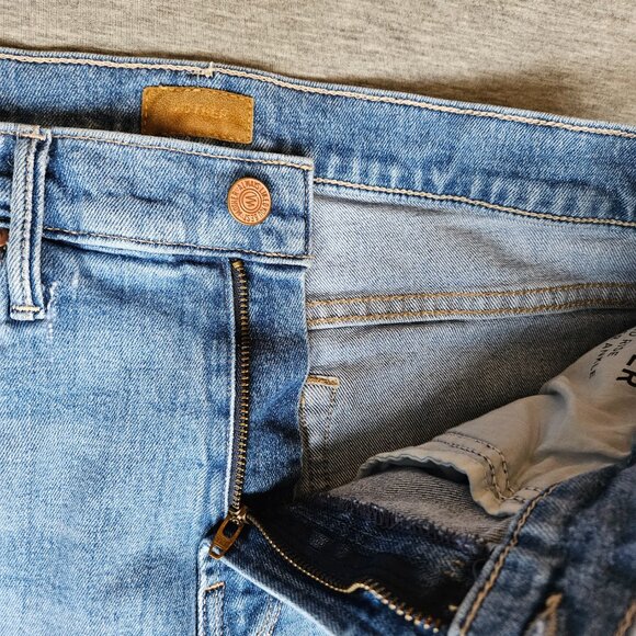 Mother Jeans Mid Rise Dazzler Ankle Fray Womens 30x27 Blue New Sheriff in Town - Picture 6 of 12